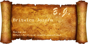 Britvics Jozefa névjegykártya